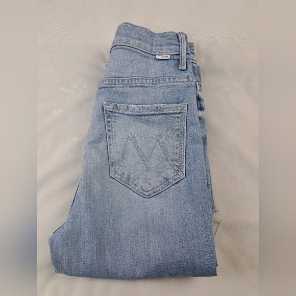 Mother The Tippy Top Insider Ankle Fray Jeans in Sippin' Sweet Tea Size 25 - Picture 13 of 13